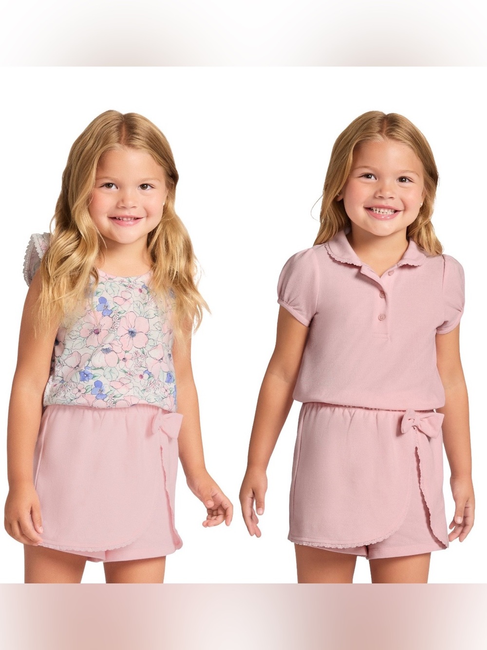 Janie and Jack Pink Girls'  3- Piece Matching Tee and Skort Set
